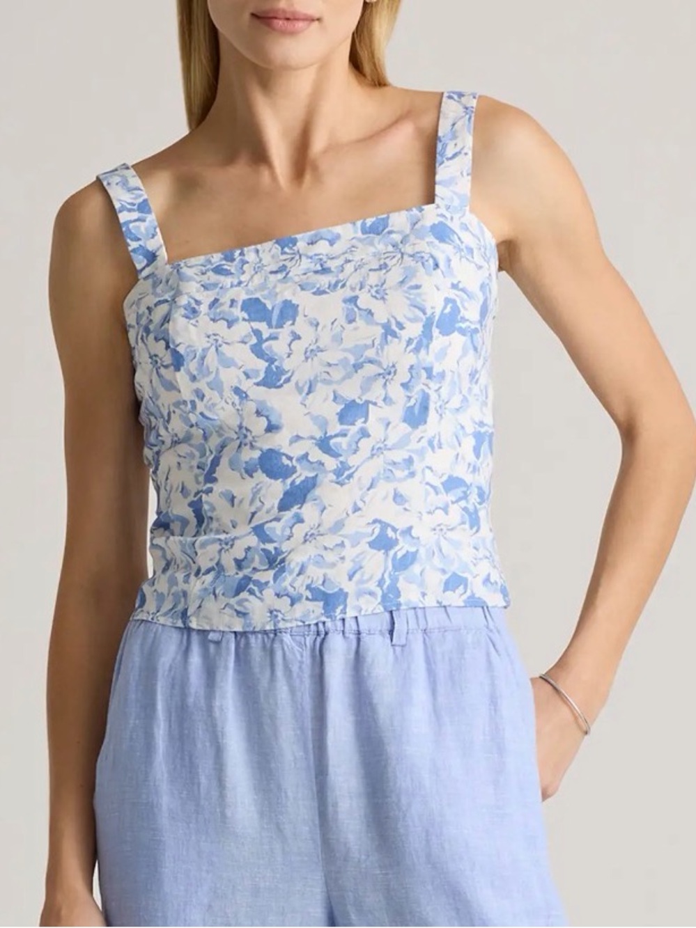 Quince 100% European linen fitted tank